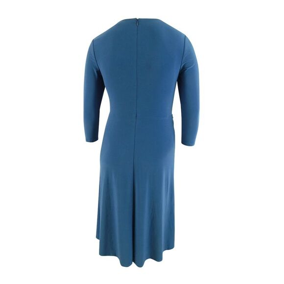 Lauren Ralph Lauren Women's Twist Front Jersey Dress (12, Indigo Sail) - Picture 2 of 3